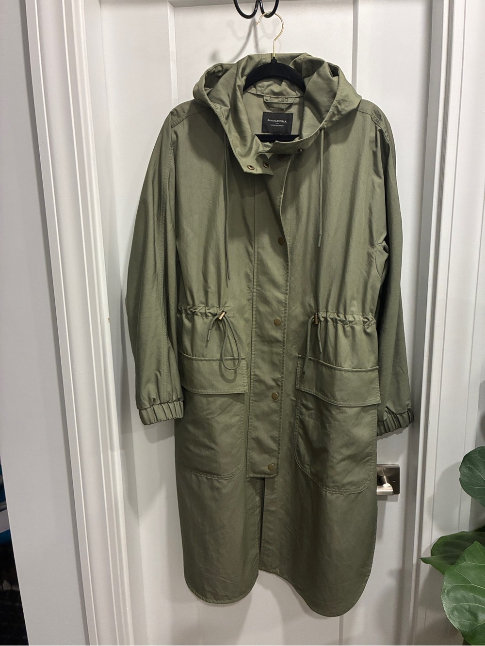 Banana Republic Olive Green Hooded Trench Coat